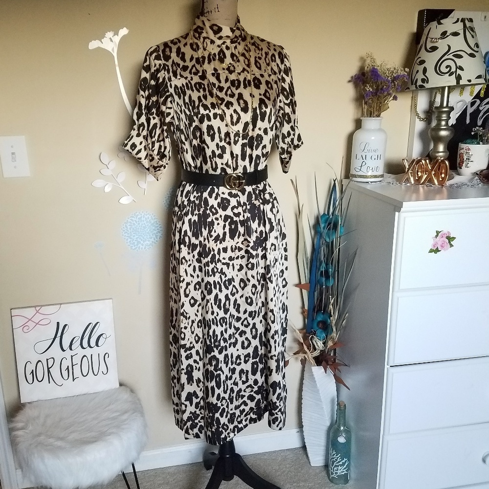 New Zara Woman Leopard Dress - Picture 1 of 8